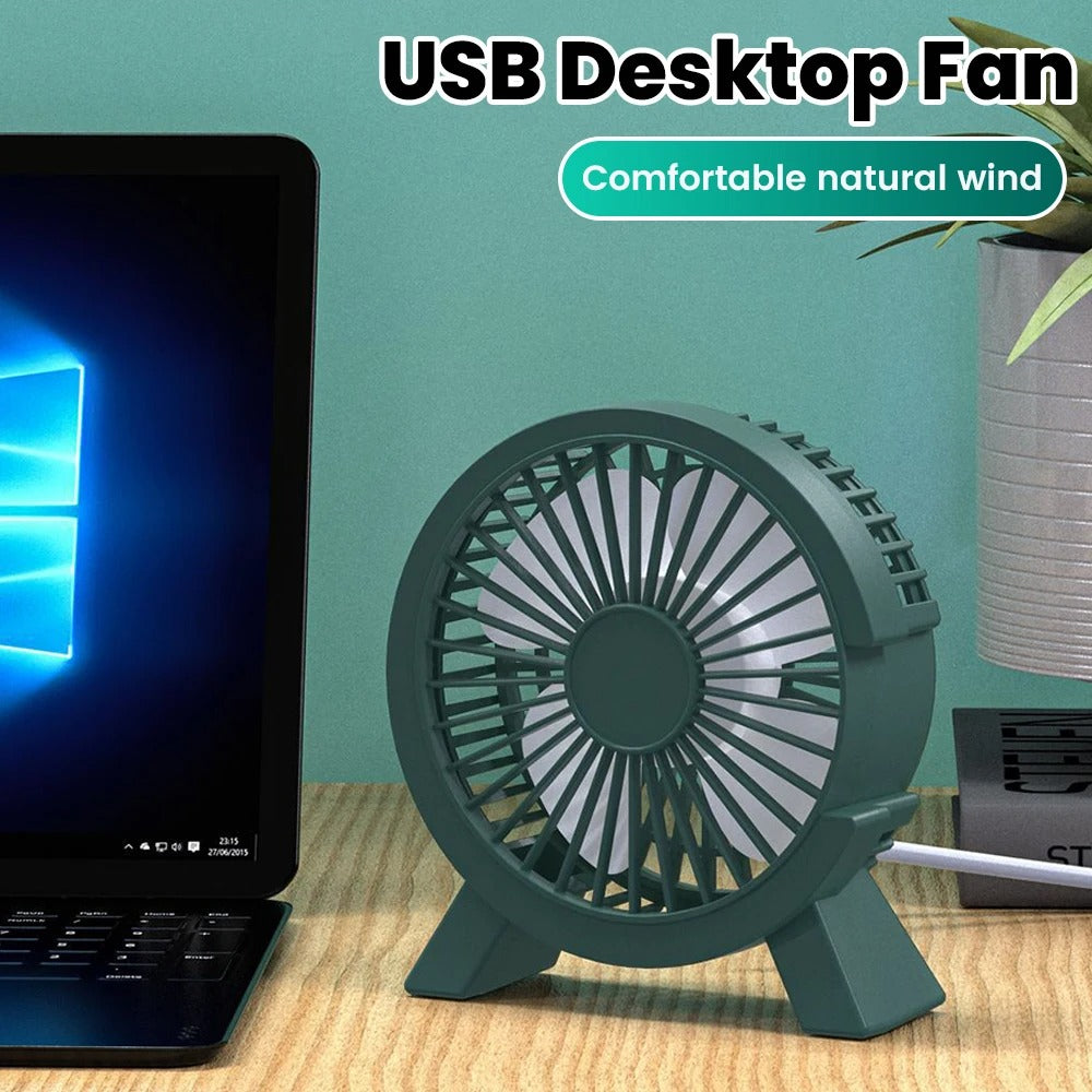 USB Desktop Fan – Low Noise, 30-Blade, 3 Colours, 12cm Compact Design