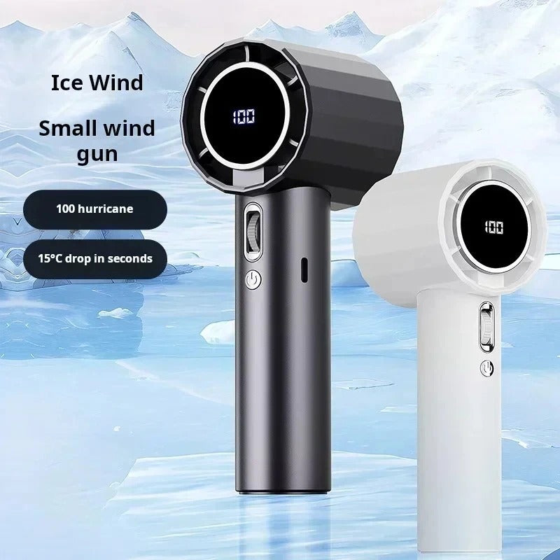 Ice Wind Turbine Handheld Fan – 100 Speed Digital Display