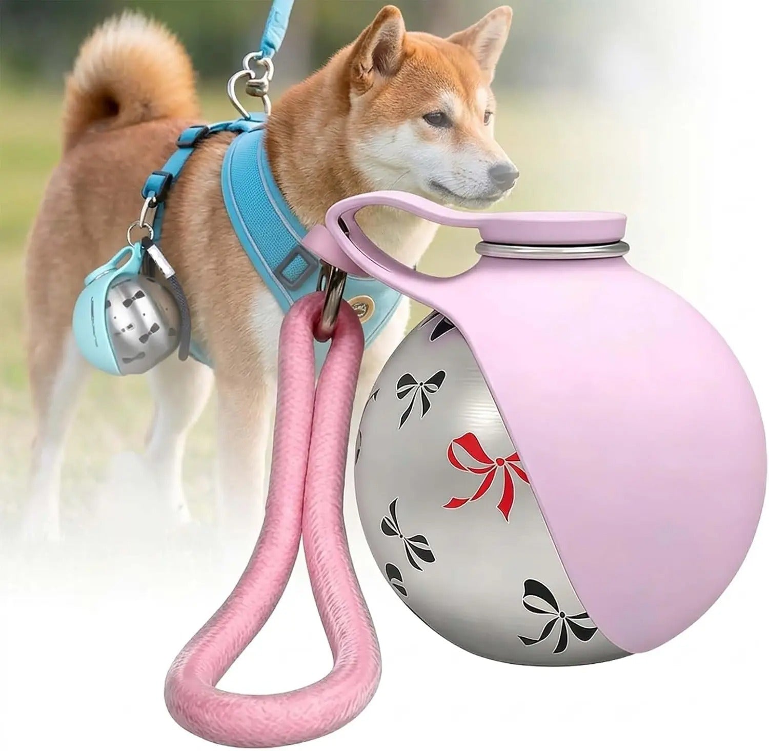 Two-in-One Portable Dog Drinking Cup – Foldable Water Bottle, 304 Stainless Steel, 2 Colours