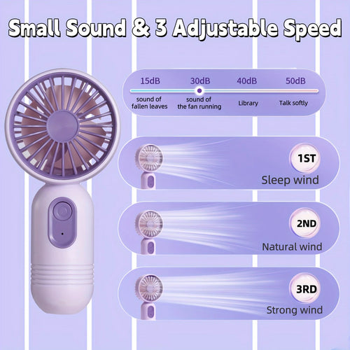Capsule Handheld Fan – 3 Speed Quiet Portable Fan