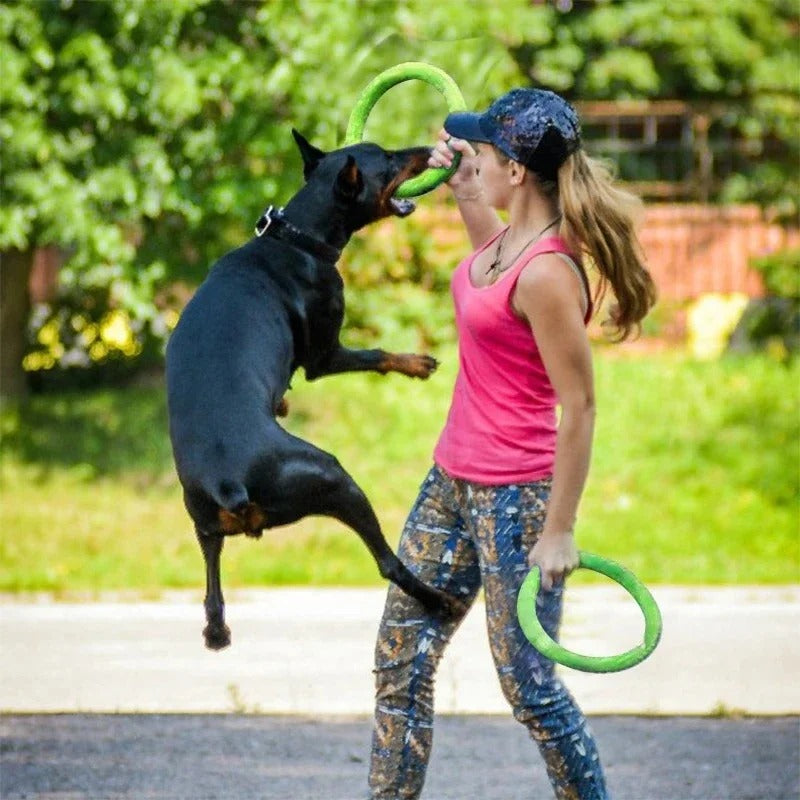 EVA Dog Ring Puller Toy – Floating Bite Ring, Interactive Training, Small & Large