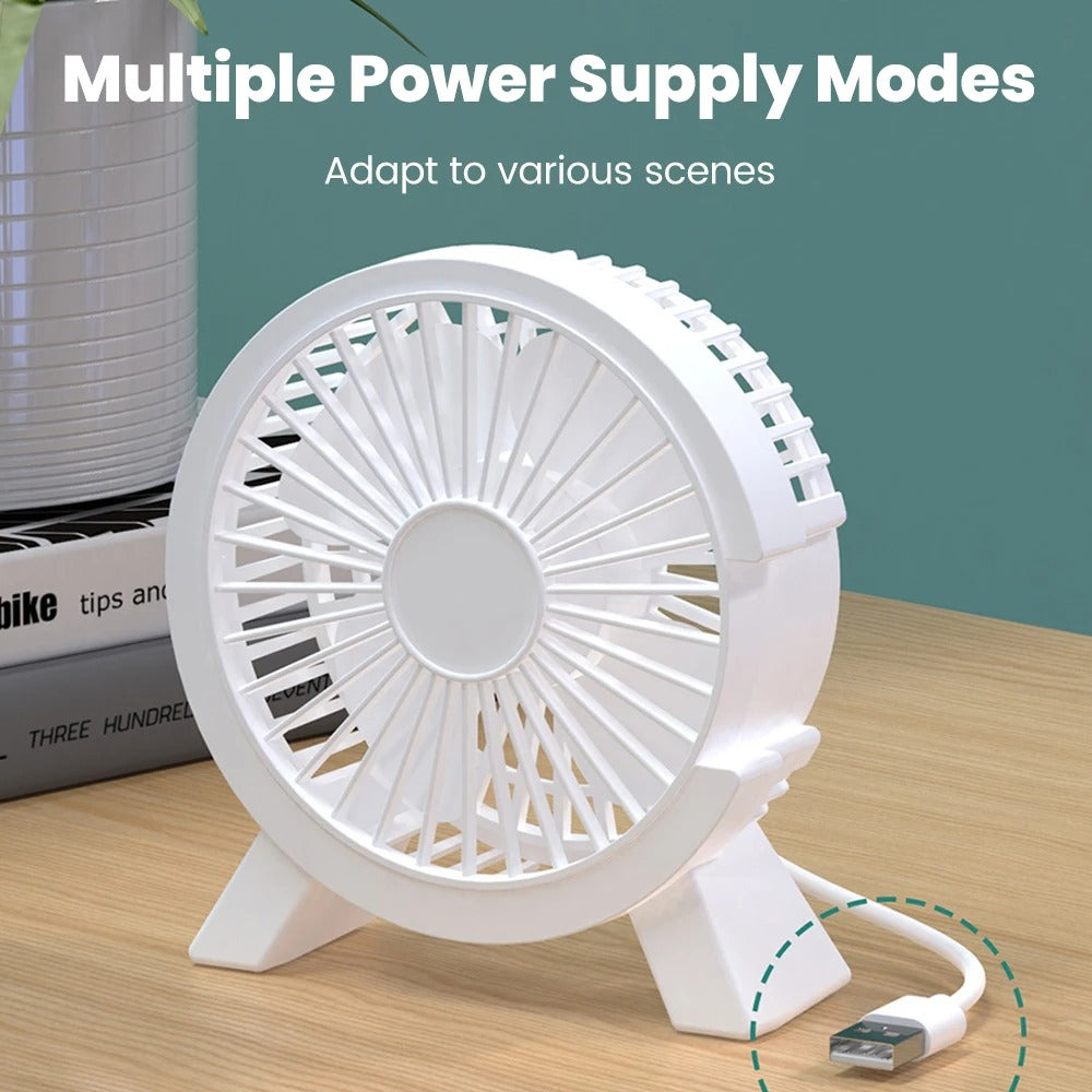 USB Desktop Fan – Low Noise, 30-Blade, 3 Colours, 12cm Compact Design