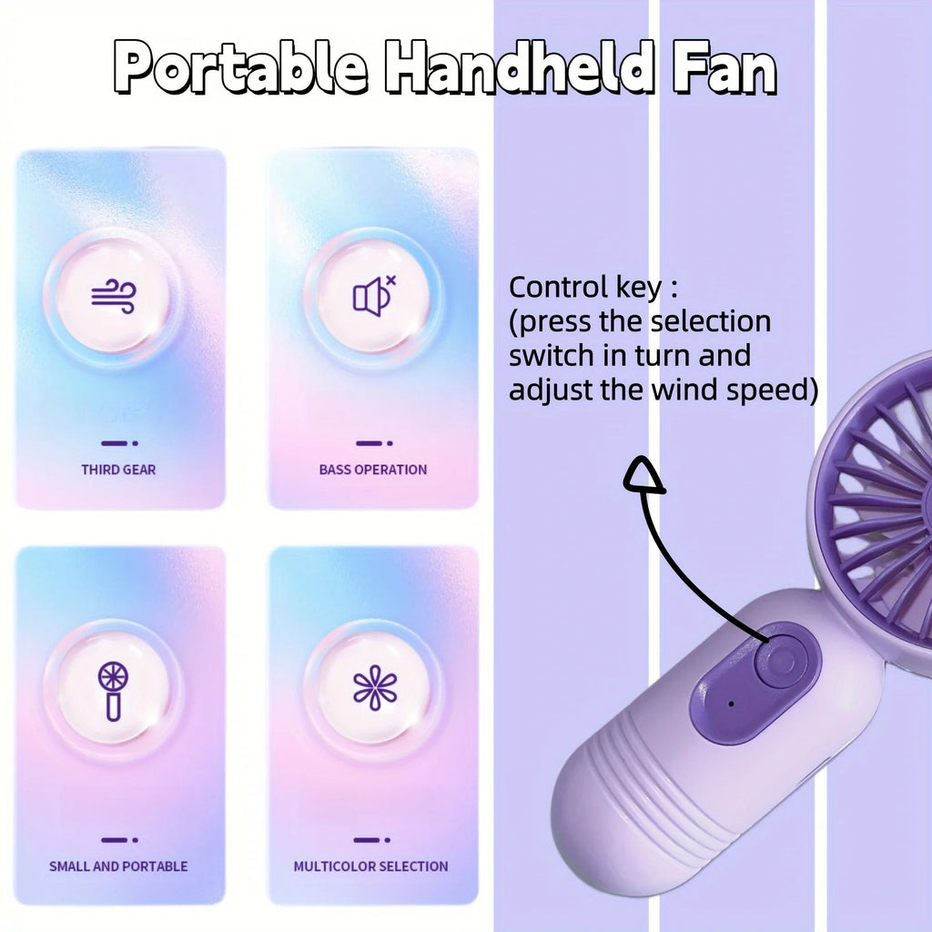 Capsule Handheld Fan – 3 Speed Quiet Portable Fan