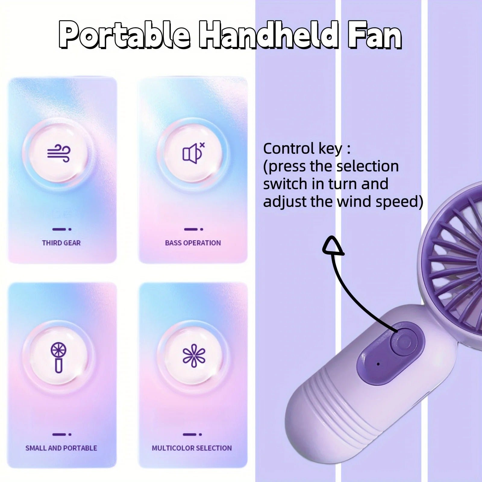 Capsule Handheld Fan – 3 Speed Quiet Portable Fan