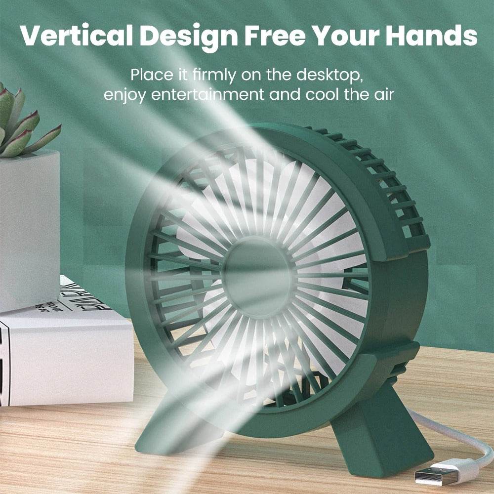 USB Desktop Fan – Low Noise, 30-Blade, 3 Colours, 12cm Compact Design