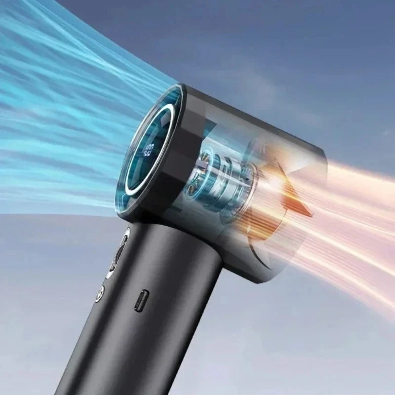 Ice Wind Turbine Handheld Fan – 100 Speed Digital Display