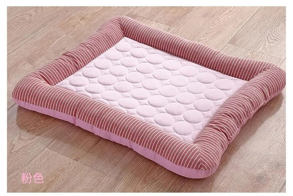 Pet Cooling Bed – Cushioned Bolster, Ice Silk Centre, 2 Colours