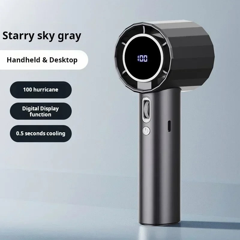 Ice Wind Turbine Handheld Fan – 100 Speed Digital Display