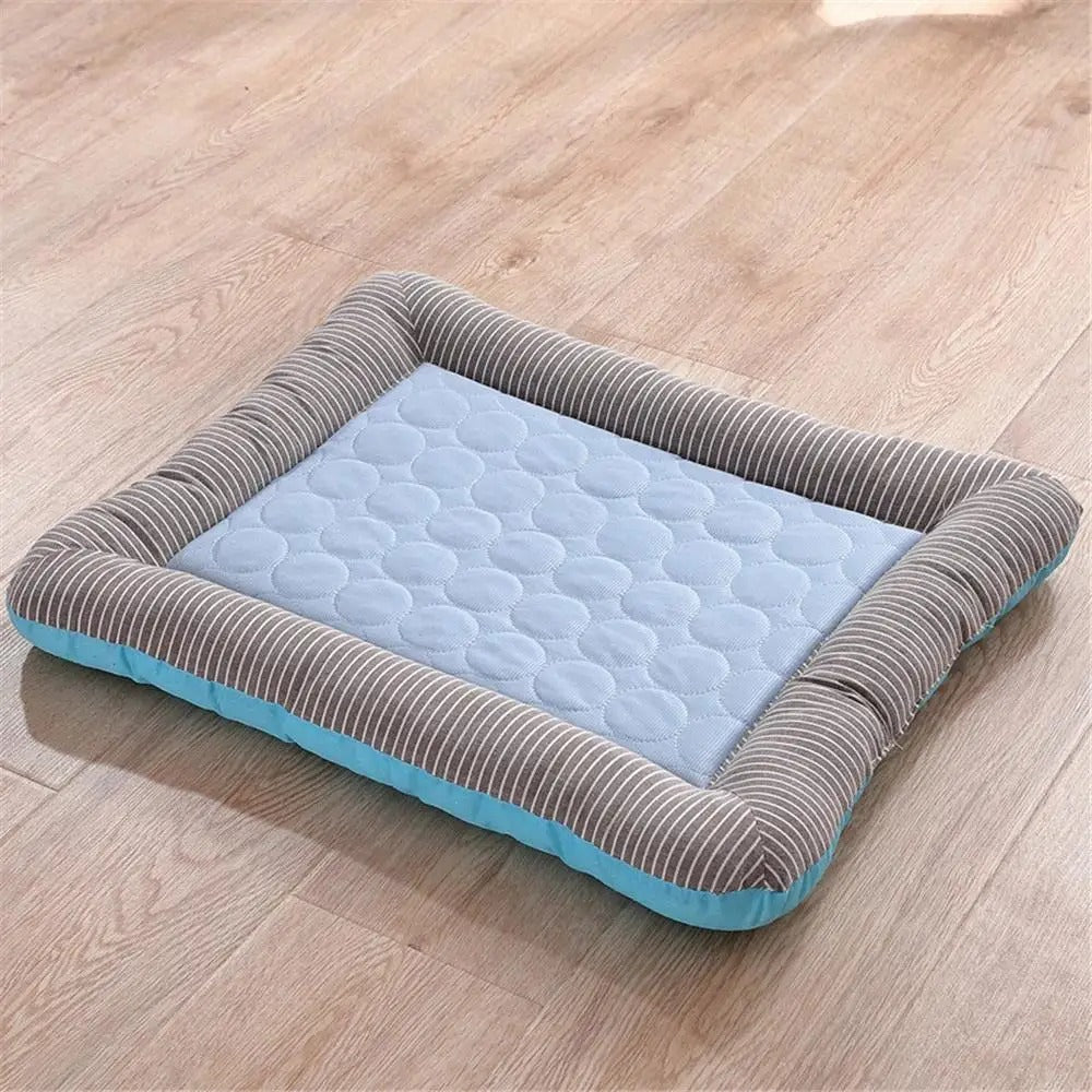 Pet Cooling Bed – Cushioned Bolster, Ice Silk Centre, 2 Colours