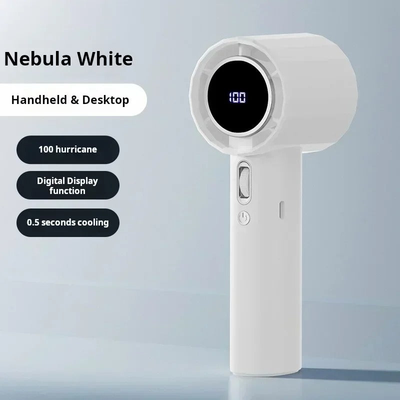 Ice Wind Turbine Handheld Fan – 100 Speed Digital Display