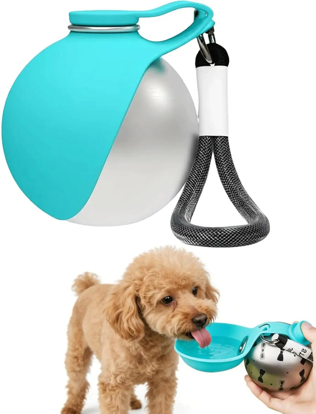 Two-in-One Portable Dog Drinking Cup – Foldable Water Bottle, 304 Stainless Steel, 2 Colours
