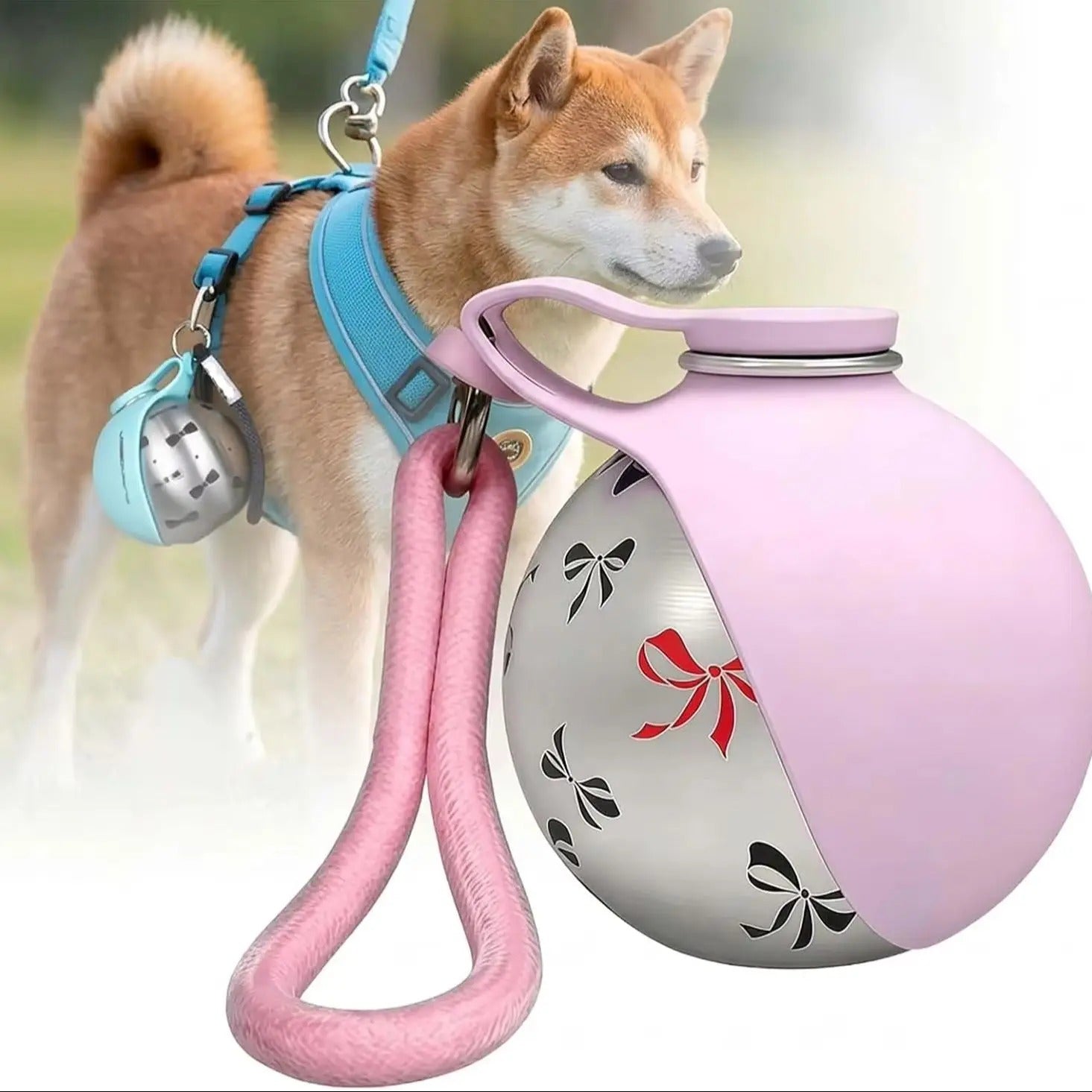 Two-in-One Portable Dog Drinking Cup – Foldable Water Bottle, 304 Stainless Steel, 2 Colours
