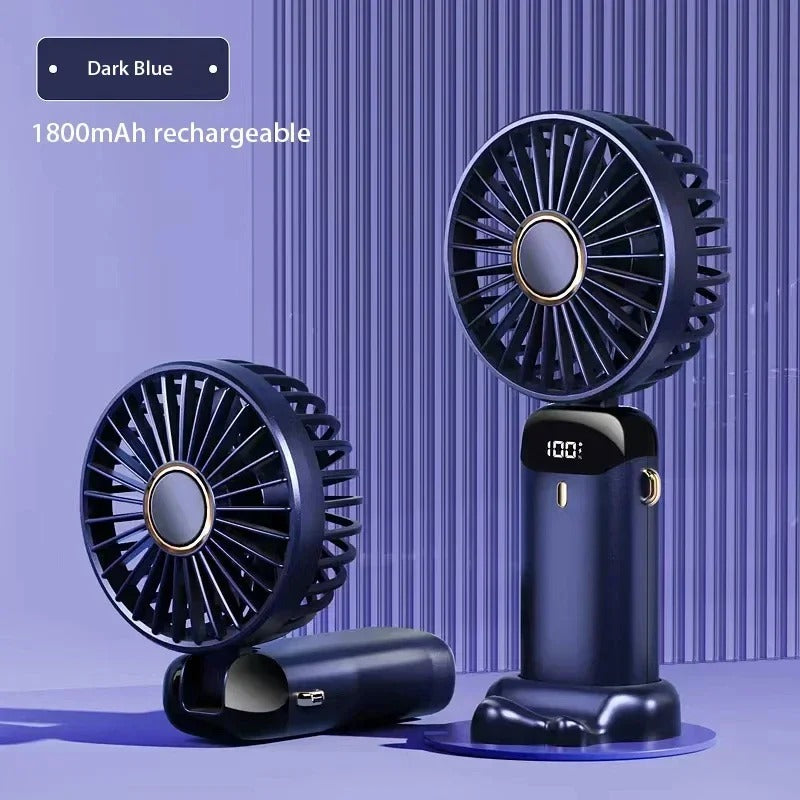 Portable Handheld Mini Fan – Foldable, 5 Speeds, 1800mAh USB Rechargeable, 5 Colours